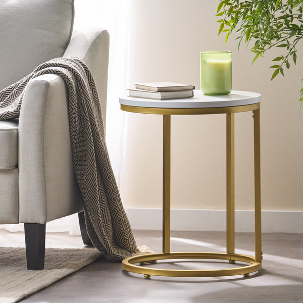 Gdf Studio Mcgill Modern Glam C-Shaped End Table