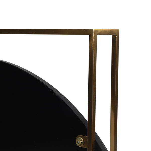 Gdf Studio McNeal Modern Round Framed Wall Mirror