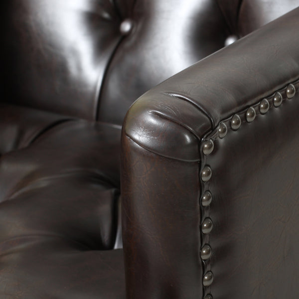 Gdf Studio Medford Brown Leather Club Chair