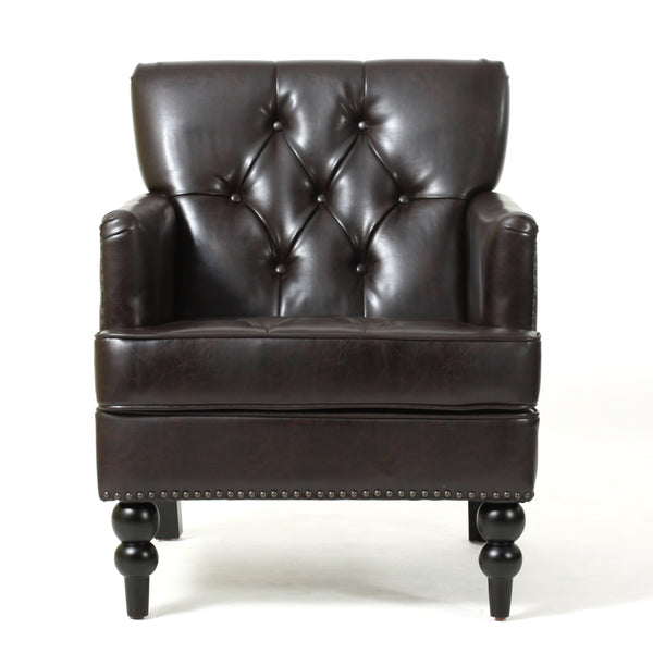 gdf studio Medford Brown Leather Club Chair