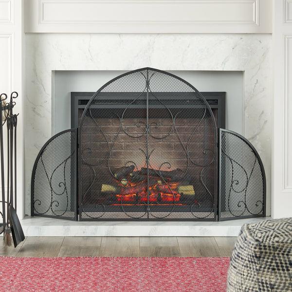 gdf studio Melik Modern Iron Fireplace Screen