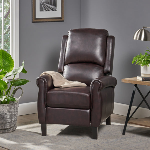 Gdf Studio Memphis PU Leather Recliner Club Chair