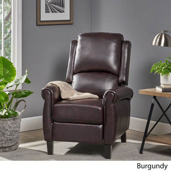 Gdf Studio Memphis PU Leather Recliner Club Chair