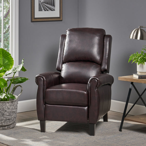 Gdf Studio Memphis PU Leather Recliner Club Chair