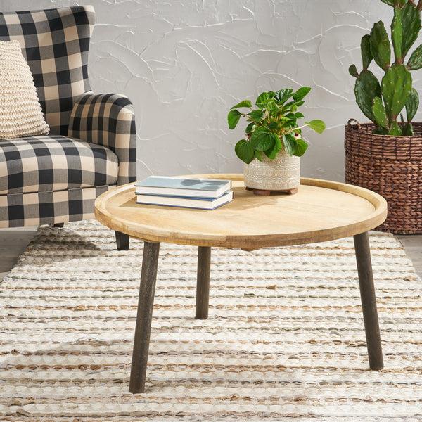 Gdf Studio Merry Round Mango Wood Coffee Table