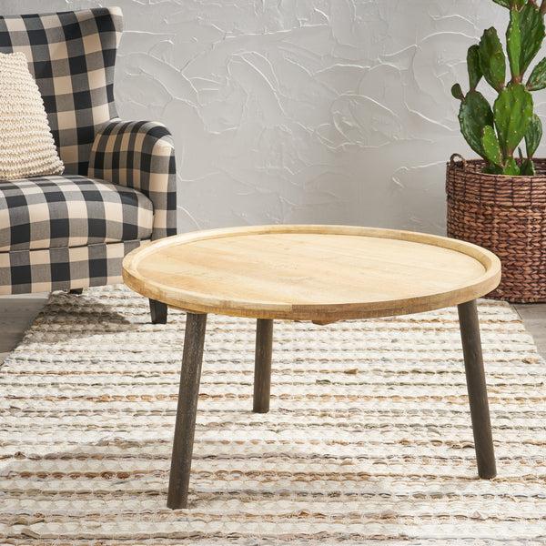 Gdf Studio Merry Round Mango Wood Coffee Table