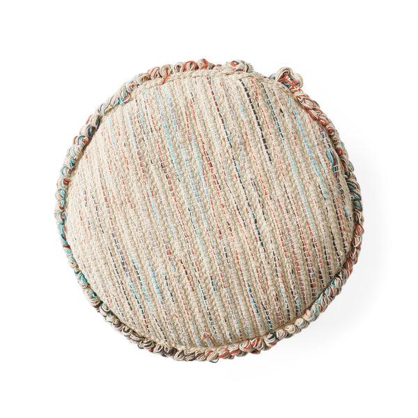 Gdf Studio Mikai Boho Fabric Cylinder Pouf