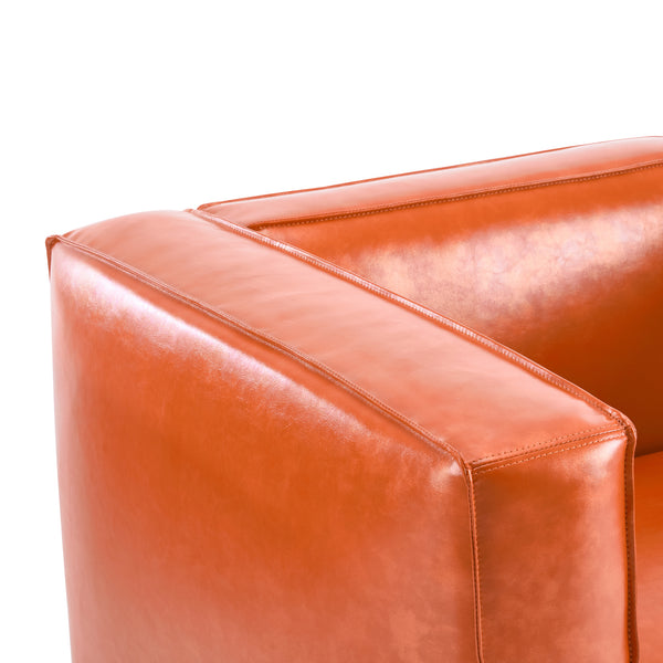 Gdf Studio Minkler Orange Faux Leather Arm Chair