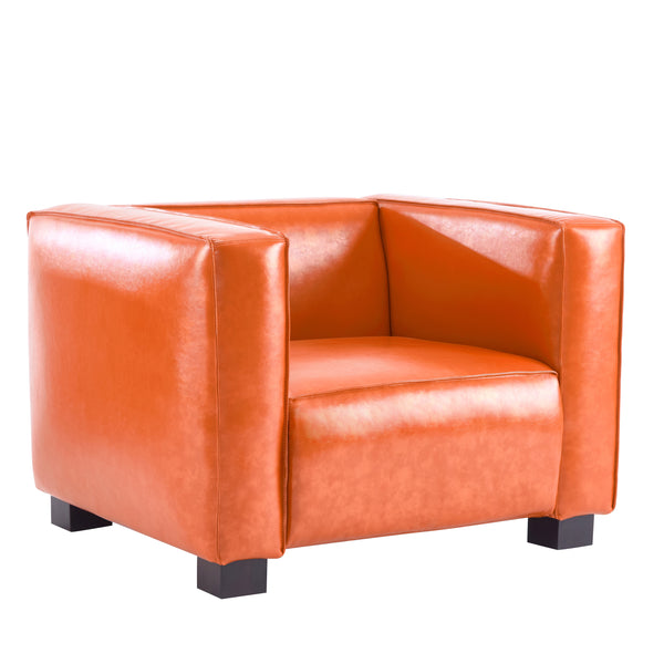 gdf studio Minkler Orange Faux Leather Arm Chair