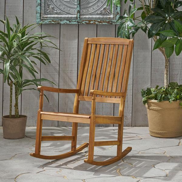 Gdf Studio Myrna Outdoor Acacia Wood Rocking Chair