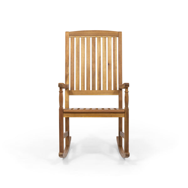 gdf studio Myrna Outdoor Acacia Wood Rocking Chair