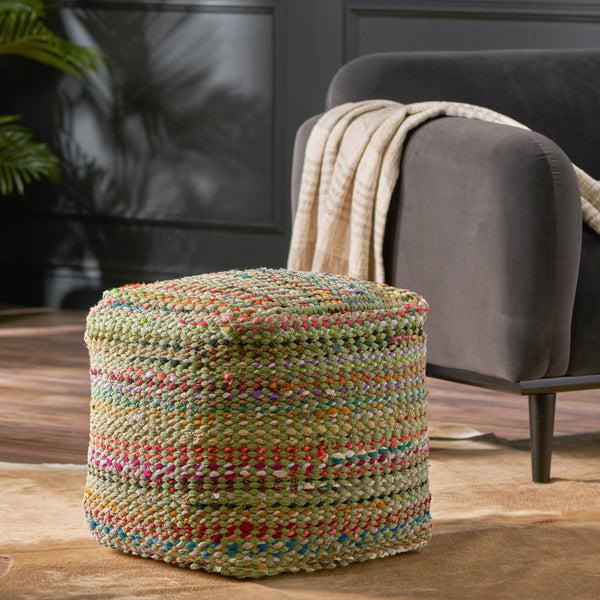 Gdf Studio Naholo Handcrafted Boho Fabric Pouf