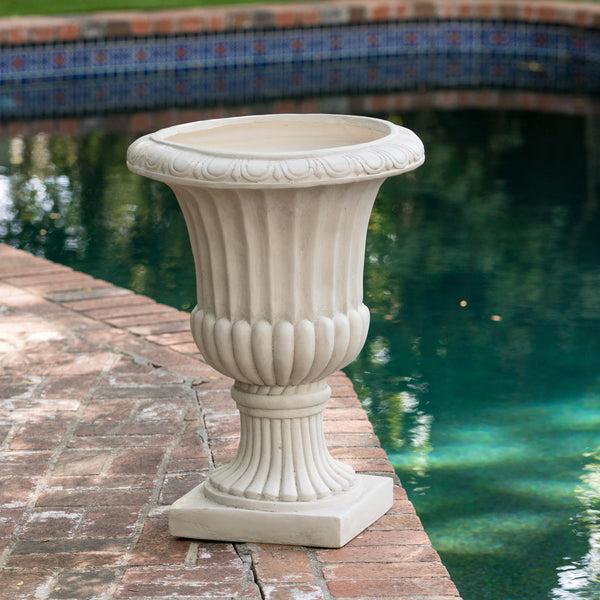 Gdf Studio Napoli Antique White Stone Planter