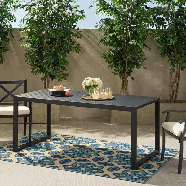 Gdf Studio Nealie Outdoor Aluminum Dining Table