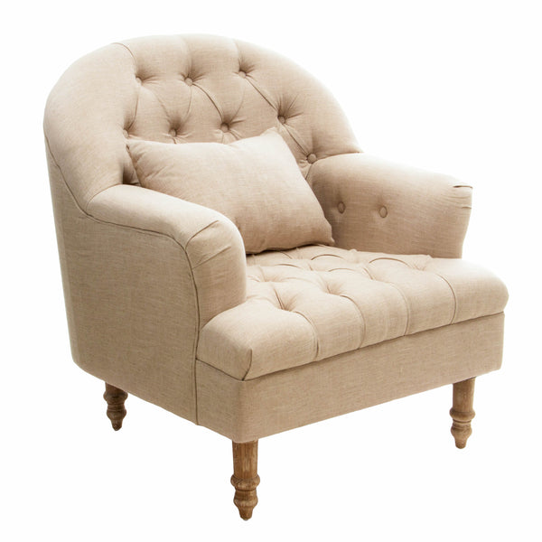 Gdf Studio Nelson Button Tufted Fabric Armchair