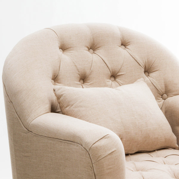 Gdf Studio Nelson Button Tufted Fabric Armchair