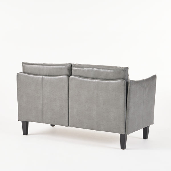 Gdf Studio Nile Grey Leather Loveseat