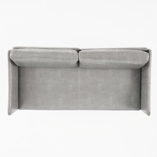 Gdf Studio Nile Grey Leather Loveseat