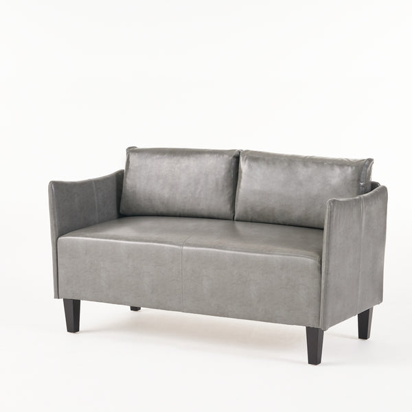 gdf studio Nile Grey Leather Loveseat