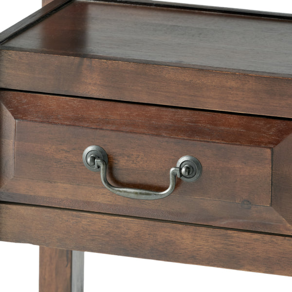 Gdf Studio Noah Brown Mahogany Wood Accent Table
