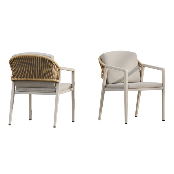 Gdf Studio Oakley 2-Piece Outdoor Dining Chair Set