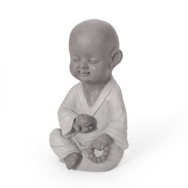 gdf studio Orwell Outdoor Monk Garden Statue Gray