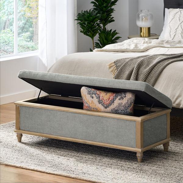 Gdf Studio Osgood White Storage Ottoman