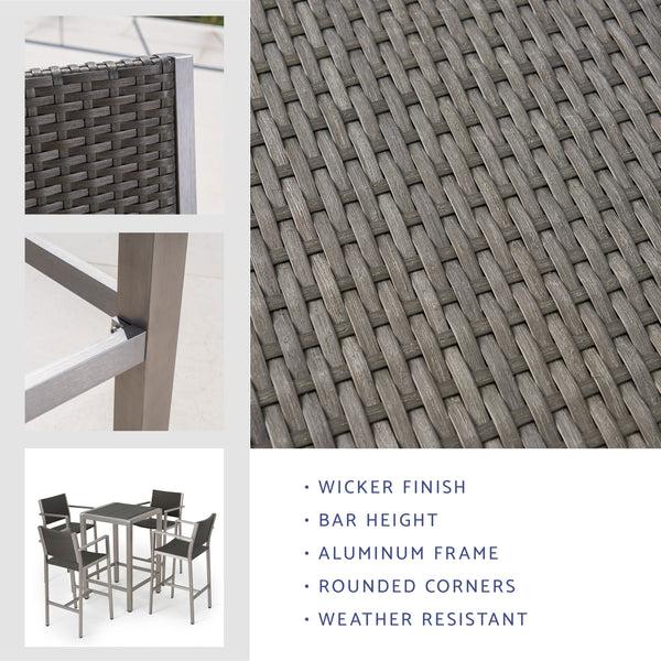 Gdf Studio Outdoor Aluminum 5 Piece Bar Set