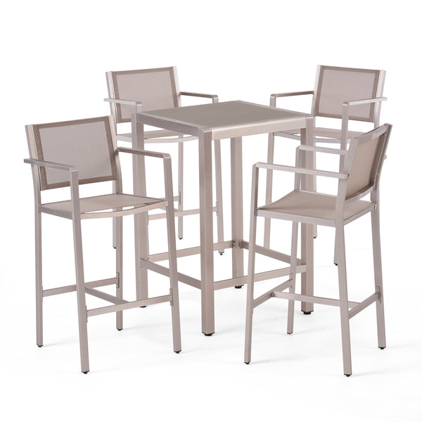 gdf studio Outdoor Aluminum 5 Piece Bar Set