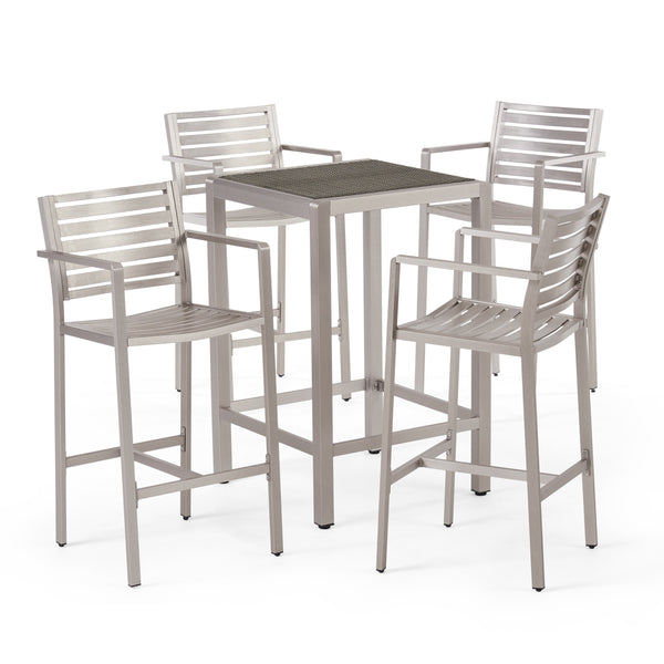 gdf studio Outdoor Aluminum 5 Piece Bar Set