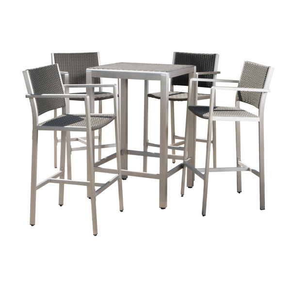 gdf studio Outdoor Aluminum 5 Piece Bar Set