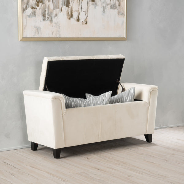 Gdf Studio Perris Armed Storage Ottoman Bench