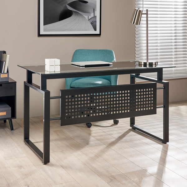 Gdf Studio Phoenix Glass Computer Desk