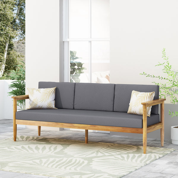 gdf studio Plumb Outdoor Acacia Wood 3 Seater Sofa