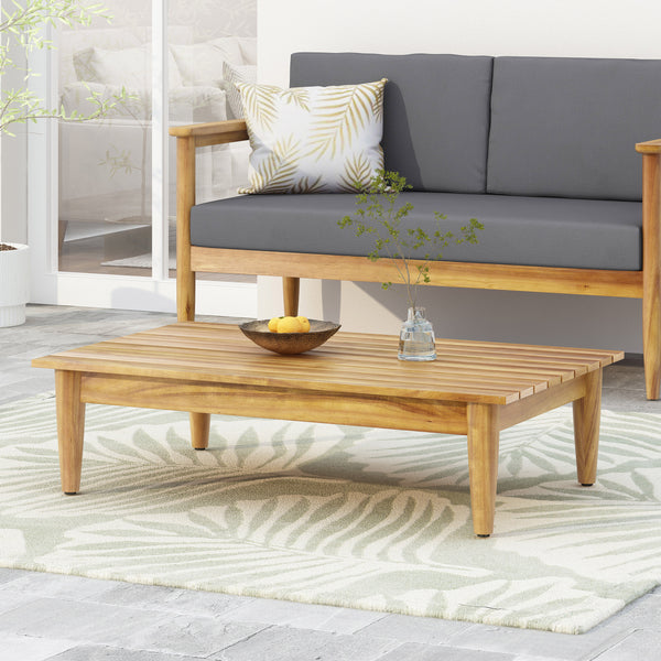 gdf studio Plumb Outdoor Acacia Wood Coffee Table