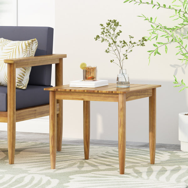 Gdf Studio Plumb Outdoor Acacia Wood Side Table