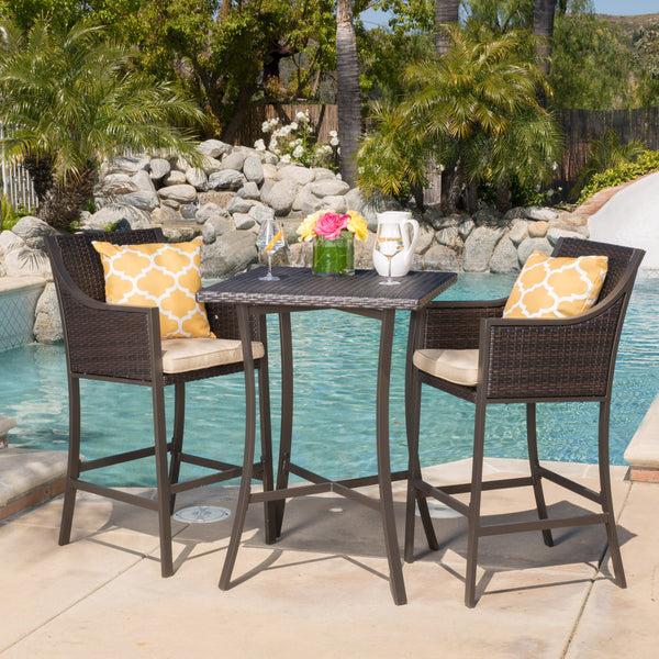 Gdf Studio Pyra 3 Pc. Multi Brown Outdoor Bar Set
