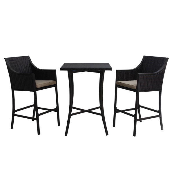gdf studio Pyra 3 Pc. Multi Brown Outdoor Bar Set