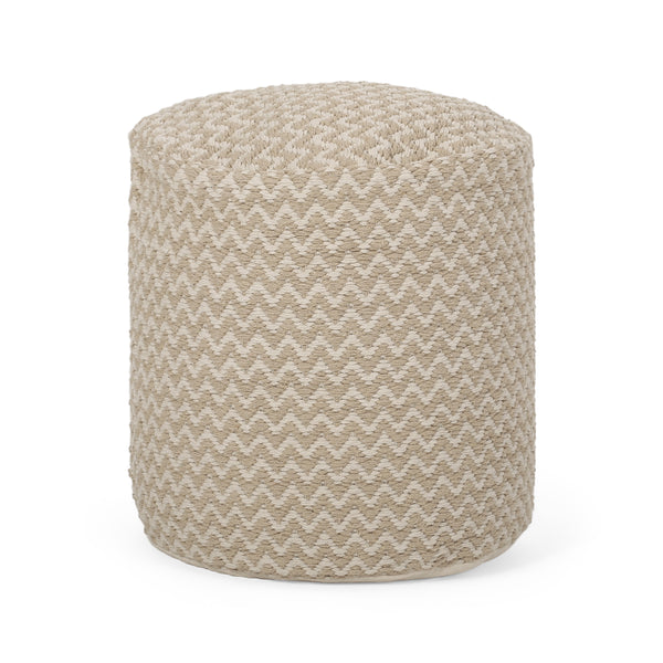 gdf studio Quincee Boho Fabric Cylinder Pouf
