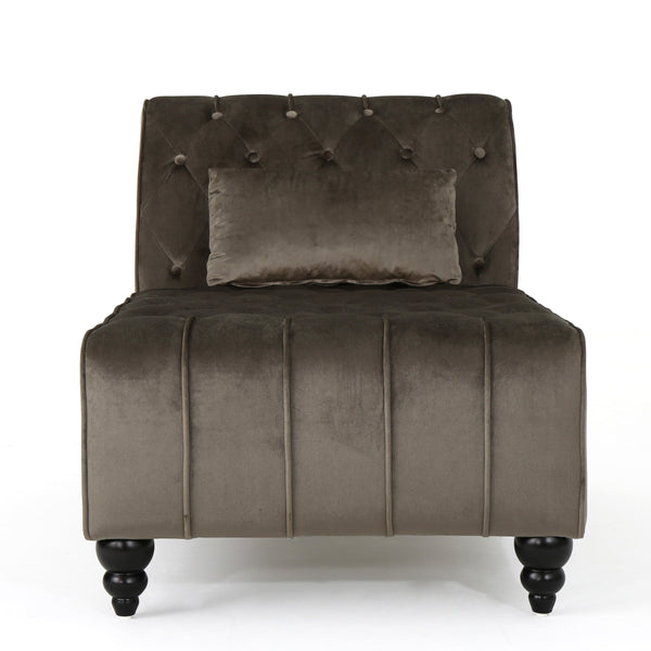 Gdf Studio Rafaela Tufted Velvet Chaise Lounge