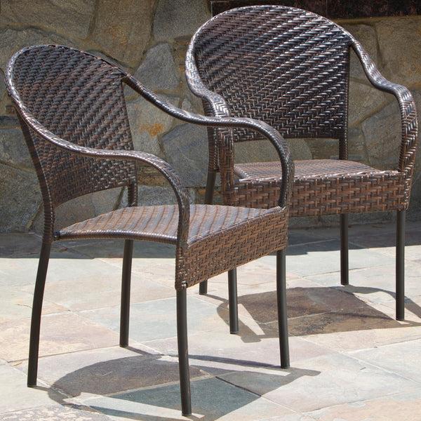 Gdf Studio Rancho Outdoor Wicker Chair (Set Of 2)