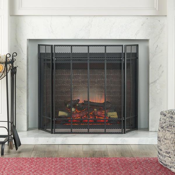 gdf studio Raven Modern Iron Fireplace Screen