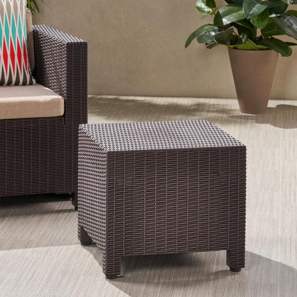 Gdf Studio Riley Outdoor Wicker Print Side Table