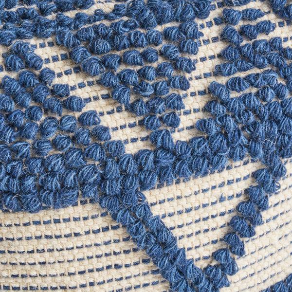 Gdf Studio Ronin Boho Wool And Cotton Ottoman Pouf