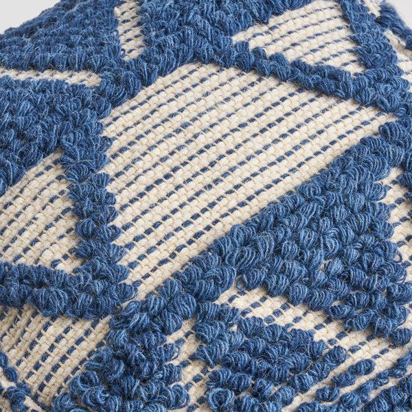 Gdf Studio Ronin Boho Wool And Cotton Ottoman Pouf