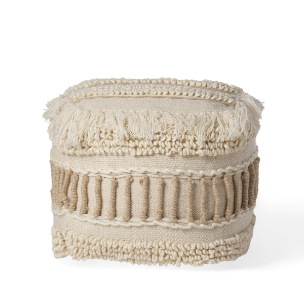 Gdf Studio Roth Boho Handcrafted Fabric Cube Pouf