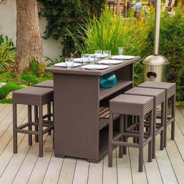 Gdf Studio Rudolfo Outdoor 7pc Bar Set