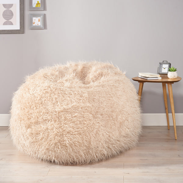 gdf studio Sae 5 Ft Long Faux Fur Bean Bag