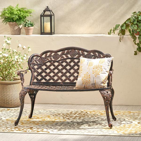 Gdf Studio Santa Fe Cast Aluminum Garden Bench