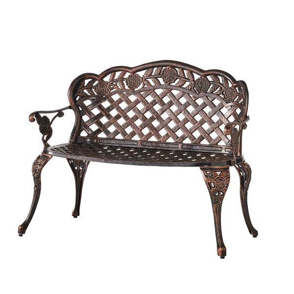 gdf studio Santa Fe Cast Aluminum Garden Bench